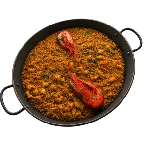 Arroz limpio de comer, con carabineros y sabor profundo de mar en Cal Miquel